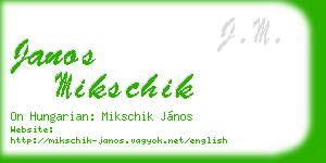 janos mikschik business card