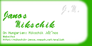 janos mikschik business card